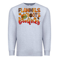 Heather Grey flannels boots and bonfires Premium Sweatshirt - Zillion Design Studio