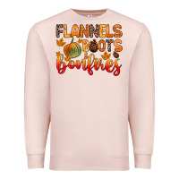 Pale Pink flannels boots and bonfires Premium Sweatshirt - Zillion Design Studio