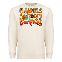 Flannels Boots And Bonfires Premium Sweatshirt | Teevron