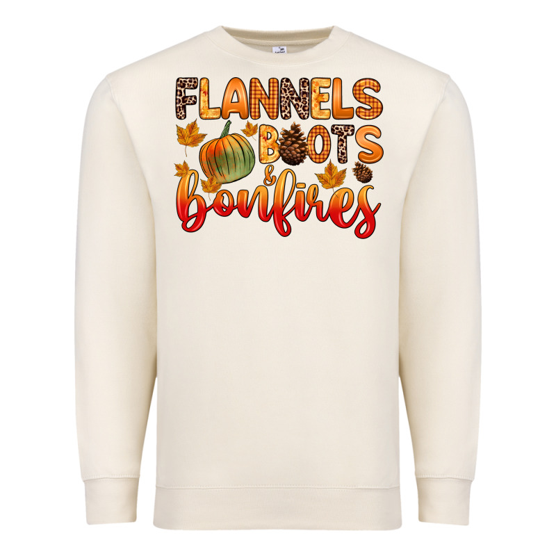 Flannels Boots And Bonfires Premium Sweatshirt by Zillion Design Studio | Teevron