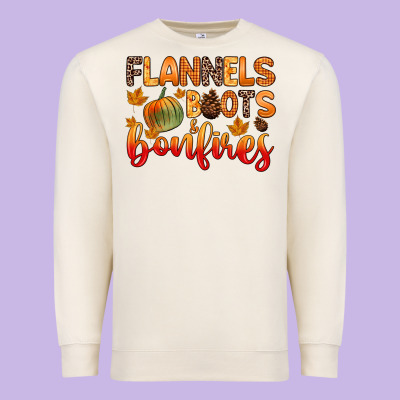 Flannels Boots And Bonfires Premium Sweatshirt Designed By Zillion Design Studio