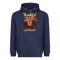 Navy Thankful grateful and Blessed black man sneakers Heavyweight Hoodie - RanaPortraitStore