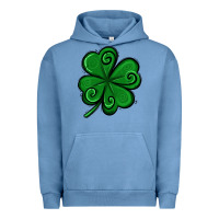 Pigment Pebble Blue St. Patrick's Day Shamrock Urban Hoodie - Jasminsmagicworld