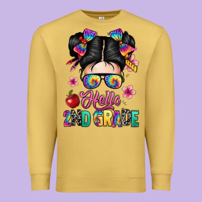 Hello Second Grade Kid Premium Sweatshirt Designed By Texasbilliewilder