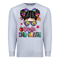 Heather Grey hello second grade kid Premium Sweatshirt - texasbilliewilder