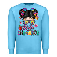 Ocean Blue hello second grade kid Premium Sweatshirt - texasbilliewilder