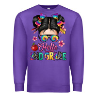 Purple hello second grade kid Premium Sweatshirt - texasbilliewilder