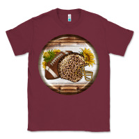 Burgundy american football round earrings Classic Tee - BundleAndBundleShop