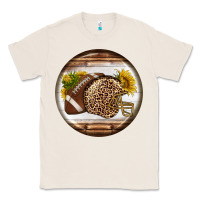 Natural american football round earrings Classic Tee - BundleAndBundleShop