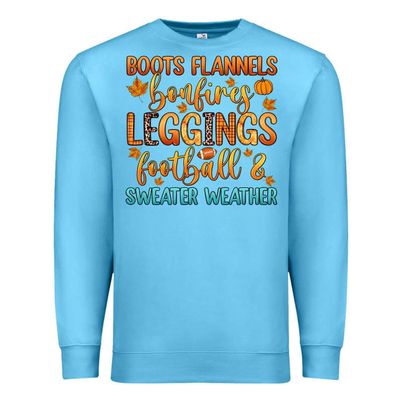 Boots Flannels Bonfires Leggins Football Premium Sweatshirt by Zillion Design Studio | Teevron