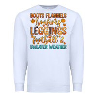 White boots flannels bonfires leggins football Premium Sweatshirt - Zillion Design Studio