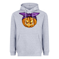 Heather Grey Jack O' Lantern Halloween Pumpkin Heavyweight Hoodie - RanaPortraitStore
