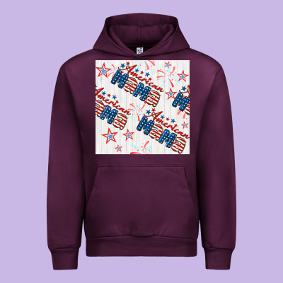 American Mama Seamless Pattern Urban Hoodie Designed By Bundleandbundleshop