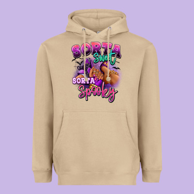 Heavyweight Hoodie Sorta sweet sorta spooky sneaker and heel afro wom