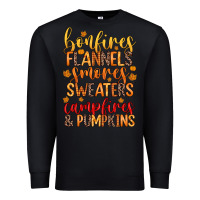 Black bonfires flannels s'mores campfires and pumpkins Premium Sweatshirt - Zillion Design Studio