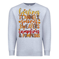 Heather Grey bonfires flannels s'mores campfires and pumpkins Premium Sweatshirt - Zillion Design Studio