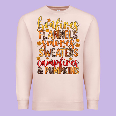 Bonfires Flannels S'mores Campfires And Pumpkins Premium Sweatshirt Designed By Zillion Design Studio