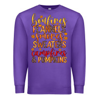 Purple bonfires flannels s'mores campfires and pumpkins Premium Sweatshirt - Zillion Design Studio