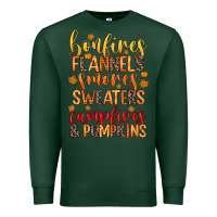 Sports Green bonfires flannels s'mores campfires and pumpkins Premium Sweatshirt - Zillion Design Studio