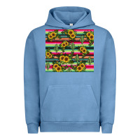 Pigment Pebble Blue sunflower cactus Urban Hoodie - JahusDesignShop