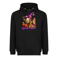 Black Spooky Goat Heavyweight Hoodie - RanaPortraitStore