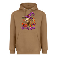 Toasted Coconut Spooky Goat Heavyweight Hoodie - RanaPortraitStore