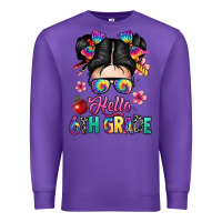 Purple hello sixth grade kid Premium Sweatshirt - texasbilliewilder