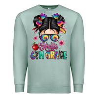 Seafoam hello sixth grade kid Premium Sweatshirt - texasbilliewilder