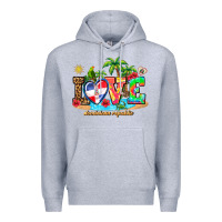 Heather Grey love dominican republic Premium Hoodie - AdoDesignShop