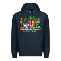 Navy love dominican republic Premium Hoodie - AdoDesignShop