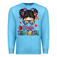 Ocean Blue hello third grade kid Premium Sweatshirt - texasbilliewilder