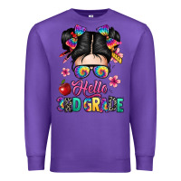 Purple hello third grade kid Premium Sweatshirt - texasbilliewilder
