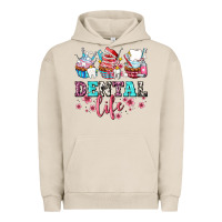 Pigment French Oak dental life with cupcakes Urban Hoodie - AdoDesignShop