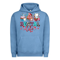 Pigment Pebble Blue dental life with cupcakes Urban Hoodie - AdoDesignShop