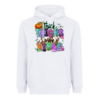 White Thick thighs spooky vibes Heavyweight Hoodie - RanaPortraitStore