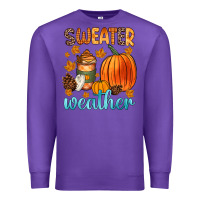 Purple bonfires flannels s'mores campfires and pumpkins Premium Sweatshirt - Zillion Design Studio