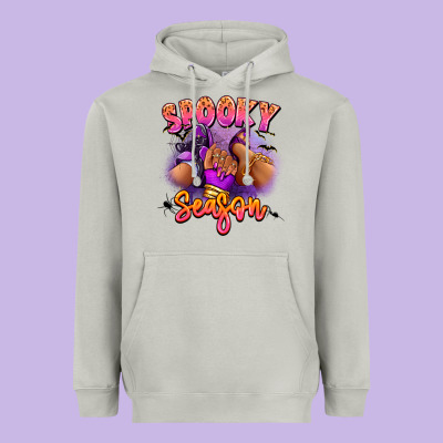 Heavyweight Hoodie Spooky season sneaker and heel afro woman