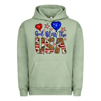 Pigment Oil Green god bless the usa Urban Hoodie - Artiststas