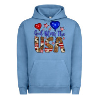 Pigment Pebble Blue god bless the usa Urban Hoodie - Artiststas