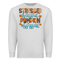 Dove Grey stressed blessed pumpkin obsessed Premium Sweatshirt - Zillion Design Studio