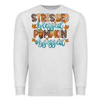 Oatmeal Heather stressed blessed pumpkin obsessed Premium Sweatshirt - Zillion Design Studio