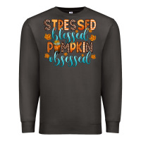 Smoke stressed blessed pumpkin obsessed Premium Sweatshirt - Zillion Design Studio
