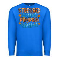 True Royal stressed blessed pumpkin obsessed Premium Sweatshirt - Zillion Design Studio