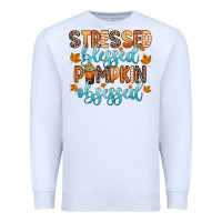 White stressed blessed pumpkin obsessed Premium Sweatshirt - Zillion Design Studio