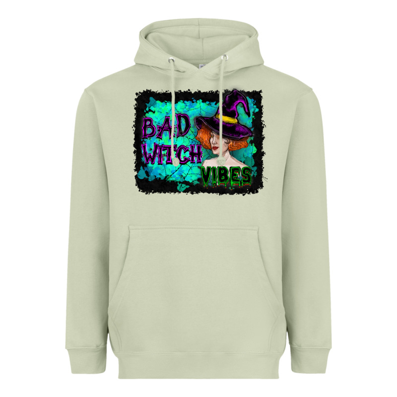 Halloween Bad Witch Vibes Watercolor Heavyweight Hoodie by RanaPortraitStore | Teevron