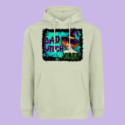 Heavyweight Hoodie Halloween Bad Witch Vibes Watercolor