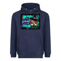 Navy Halloween Bad Witch Vibes Watercolor Heavyweight Hoodie - RanaPortraitStore