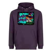 Plum Halloween Bad Witch Vibes Watercolor Heavyweight Hoodie - RanaPortraitStore