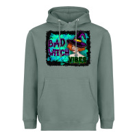Sage Halloween Bad Witch Vibes Watercolor Heavyweight Hoodie - RanaPortraitStore