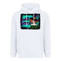 White Halloween Bad Witch Vibes Watercolor Heavyweight Hoodie - RanaPortraitStore